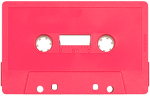 dark pink cassette tape