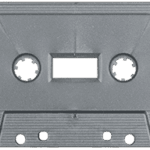 metallic silver cassette tape
