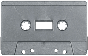 metallic silver cassette tape